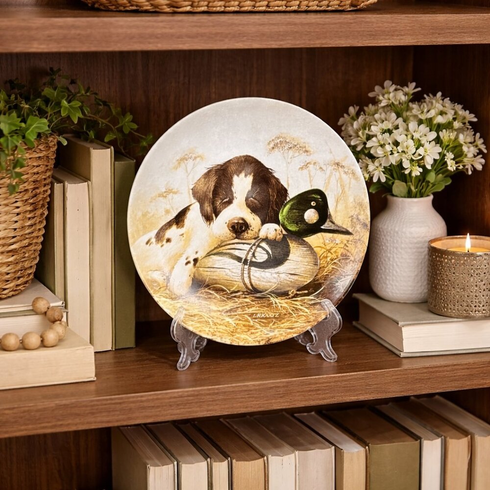 Vintage Knowles Field Puppies Collector Plate with Springer Spaniel Dog